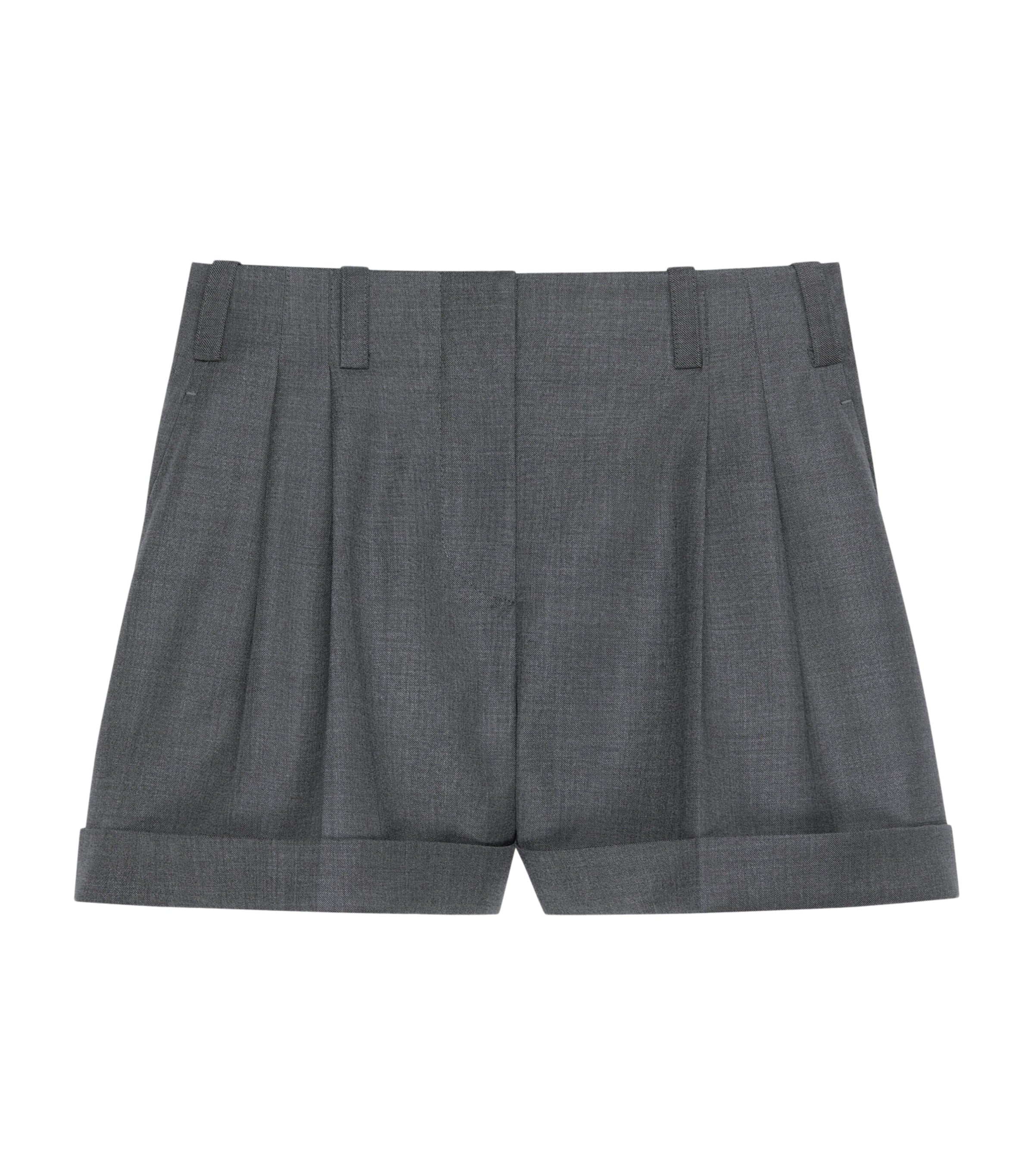 Givenchy Grey Wool Pleated Shorts