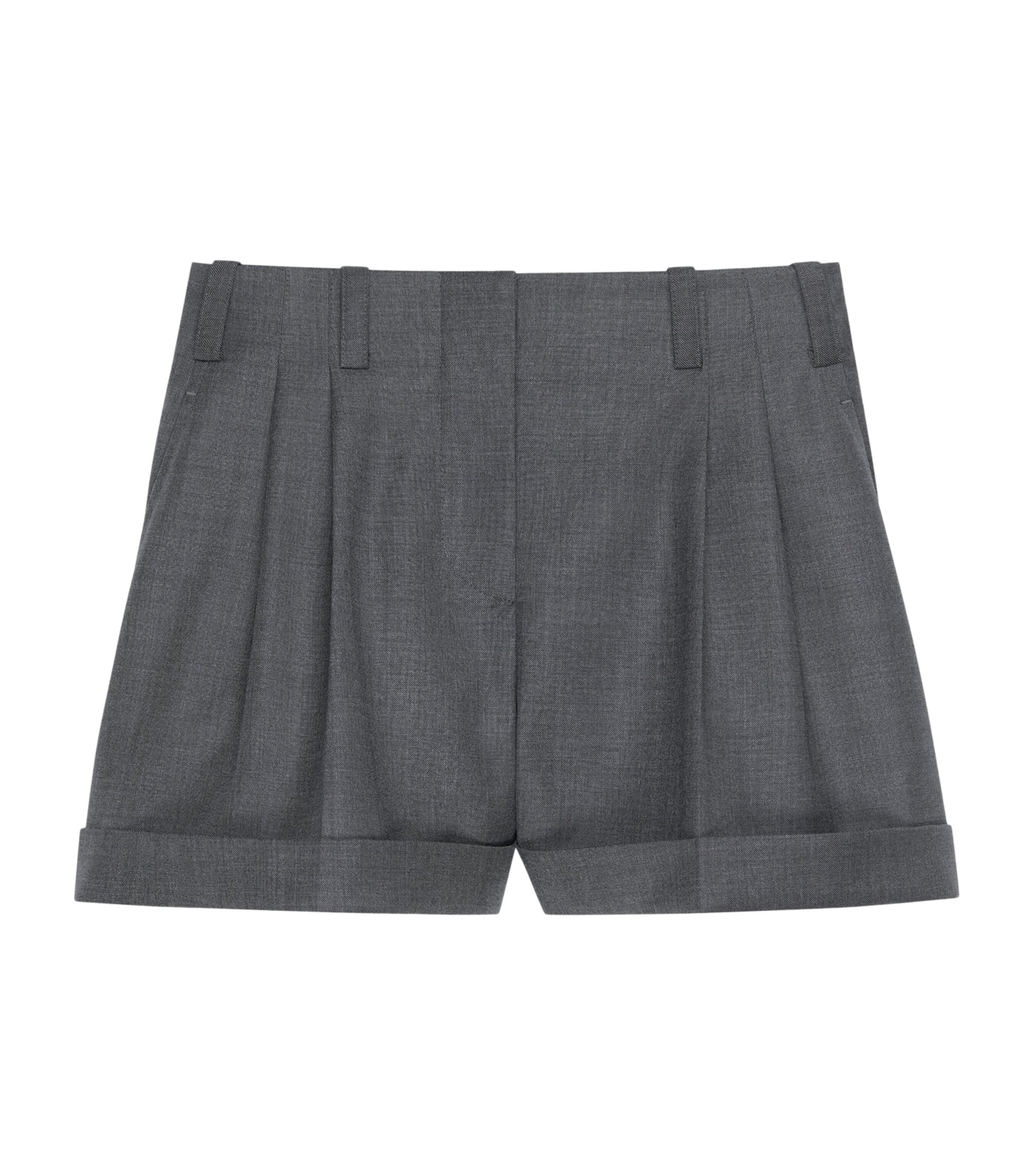 Givenchy Grey Wool Pleated Shorts