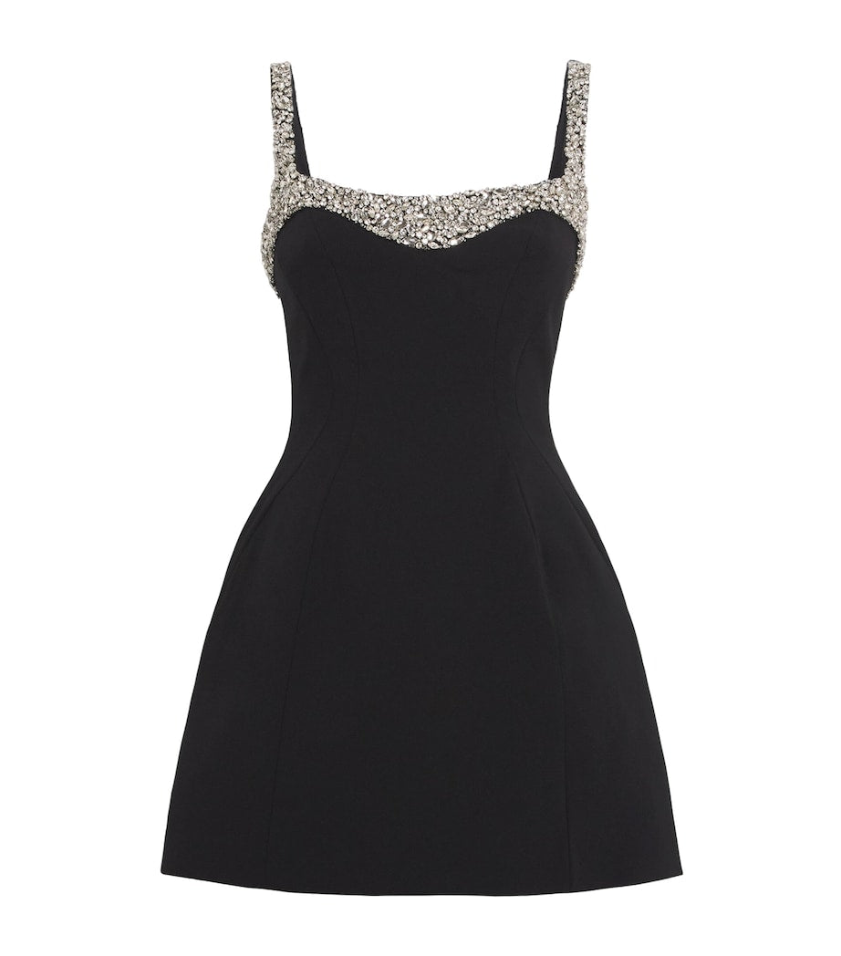 Jenny Packham Black Embellished Amour Mini Dress