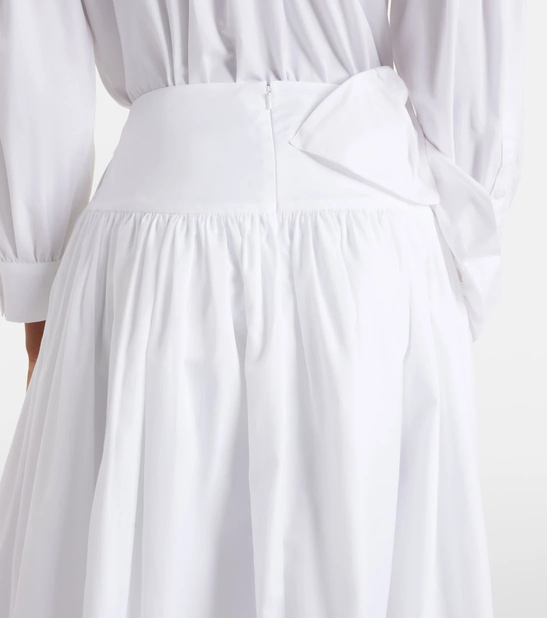 Simone Rocha - Floral-appliqué cotton poplin midi skirt