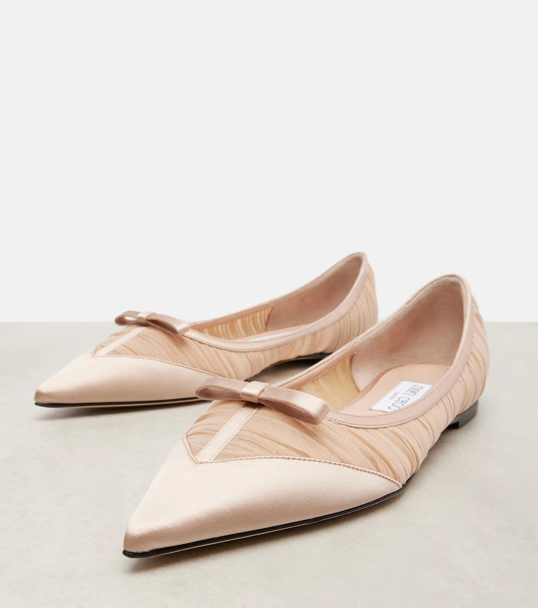 Jimmy Choo - Love mesh and satin ballet flats