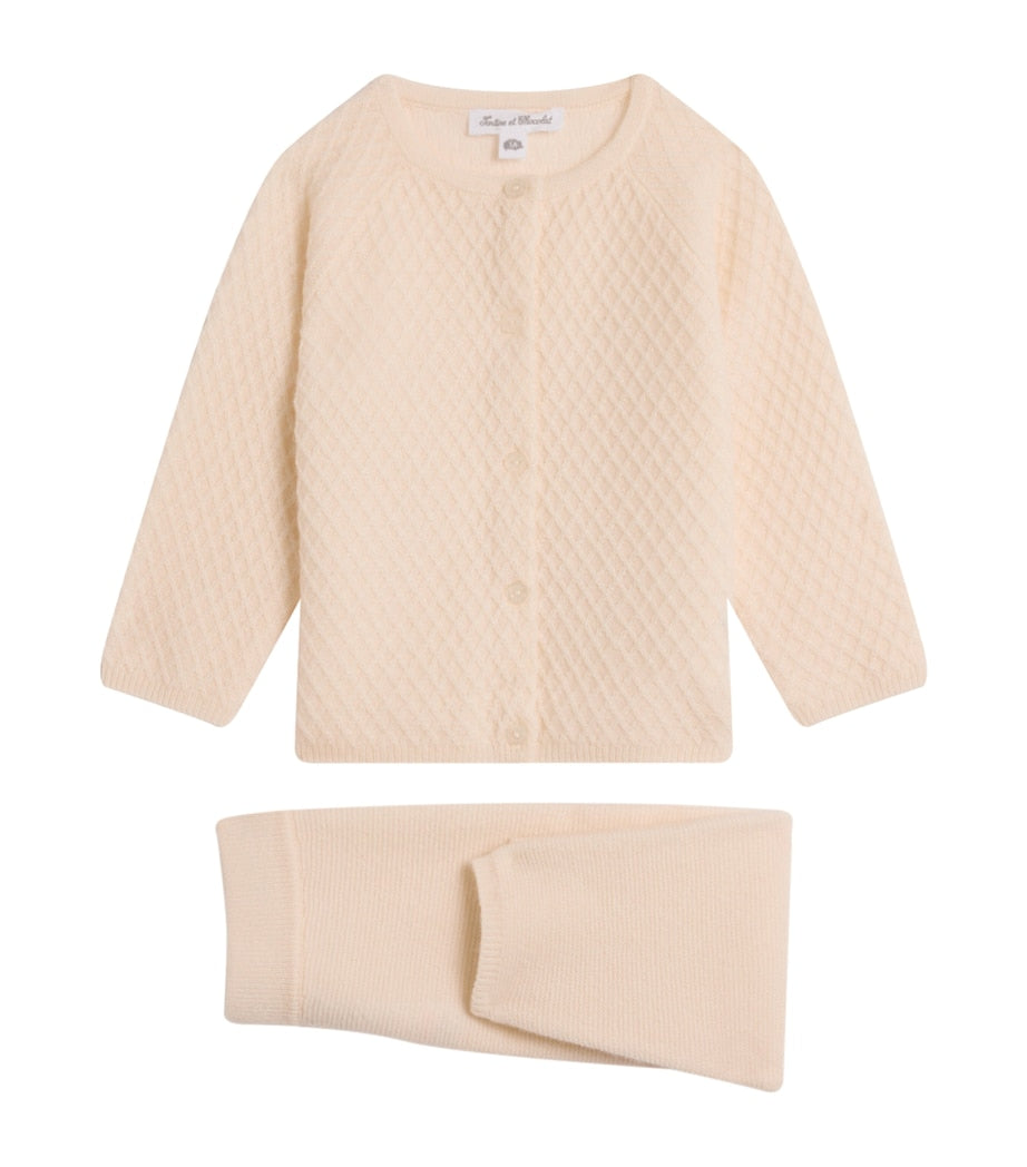 Cashmere Cardigan and Trousers Set (0-24 Months)