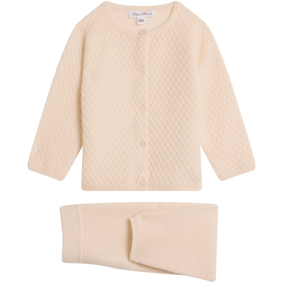 Cashmere Cardigan and Trousers Set (0-24 Months)