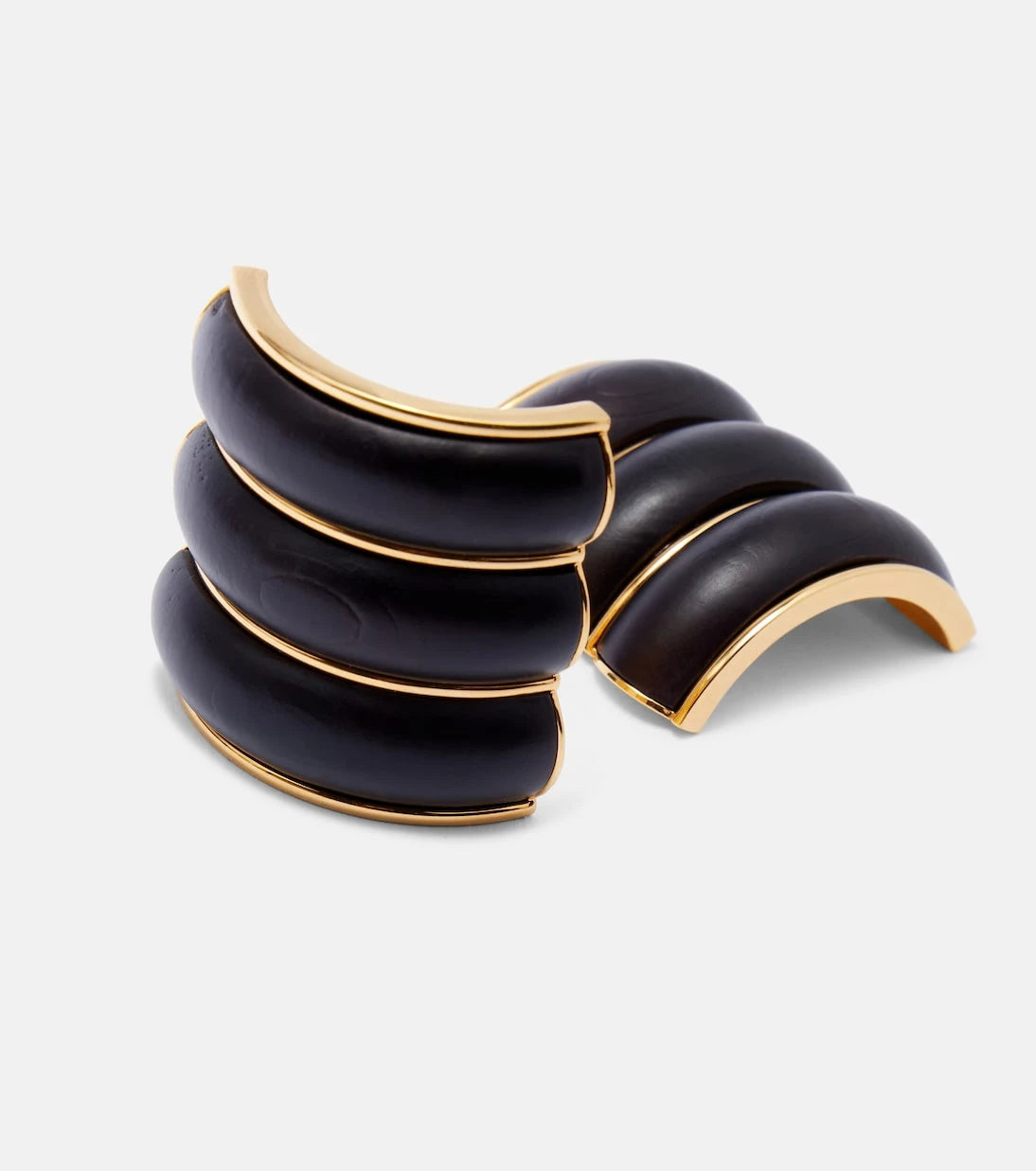 Alaïa - Bumper wooden clip-on earrings
