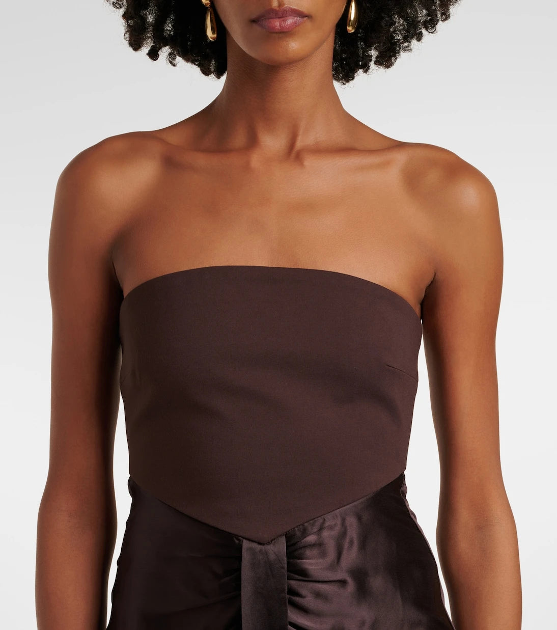 Staud - Wayfaring gathered strapless midi dress