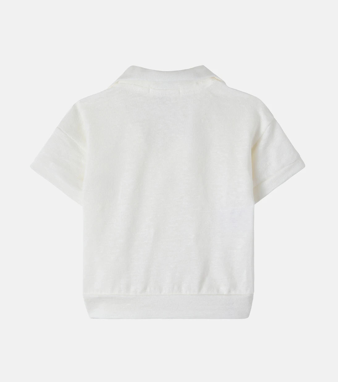 1 + in the Family - Baby Vajol linen-blend jersey polo shirt