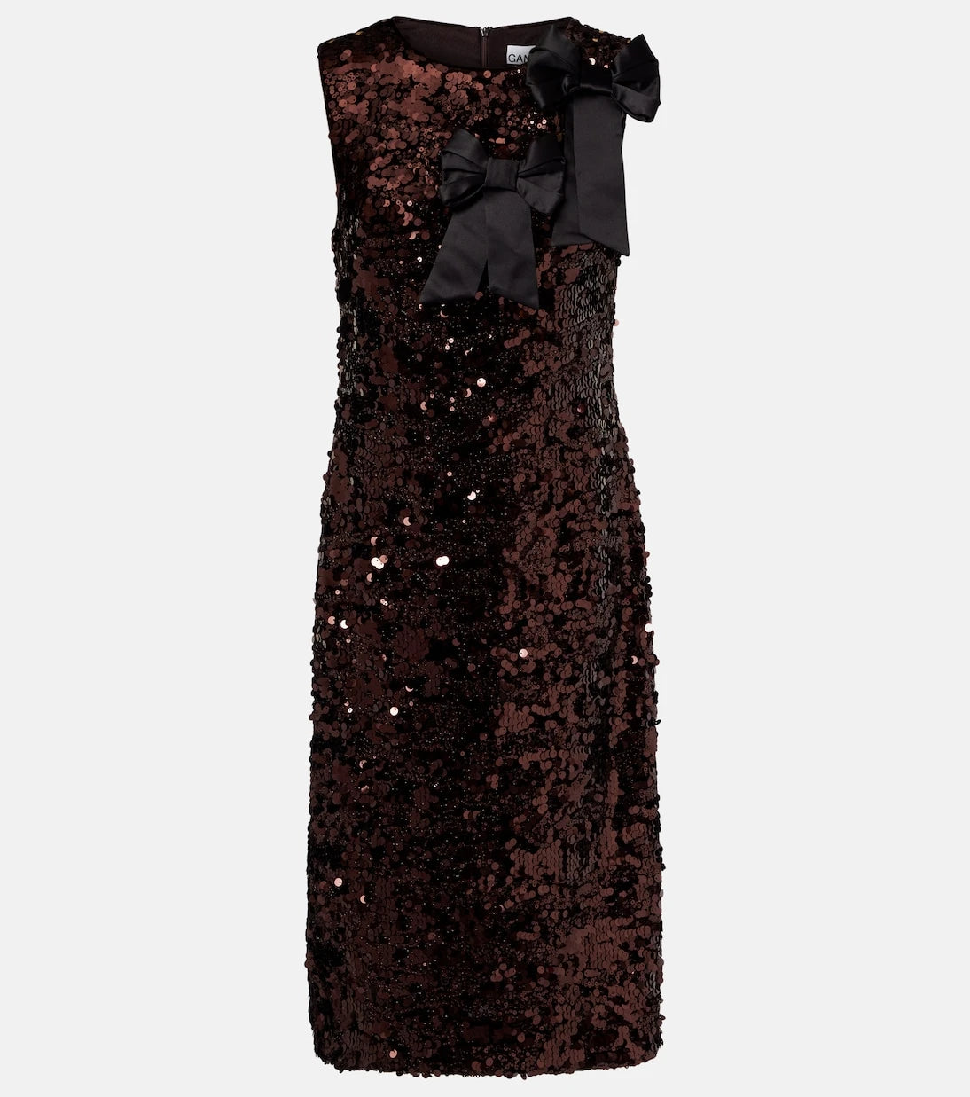 Ganni - Bow-detail sequined midi dress