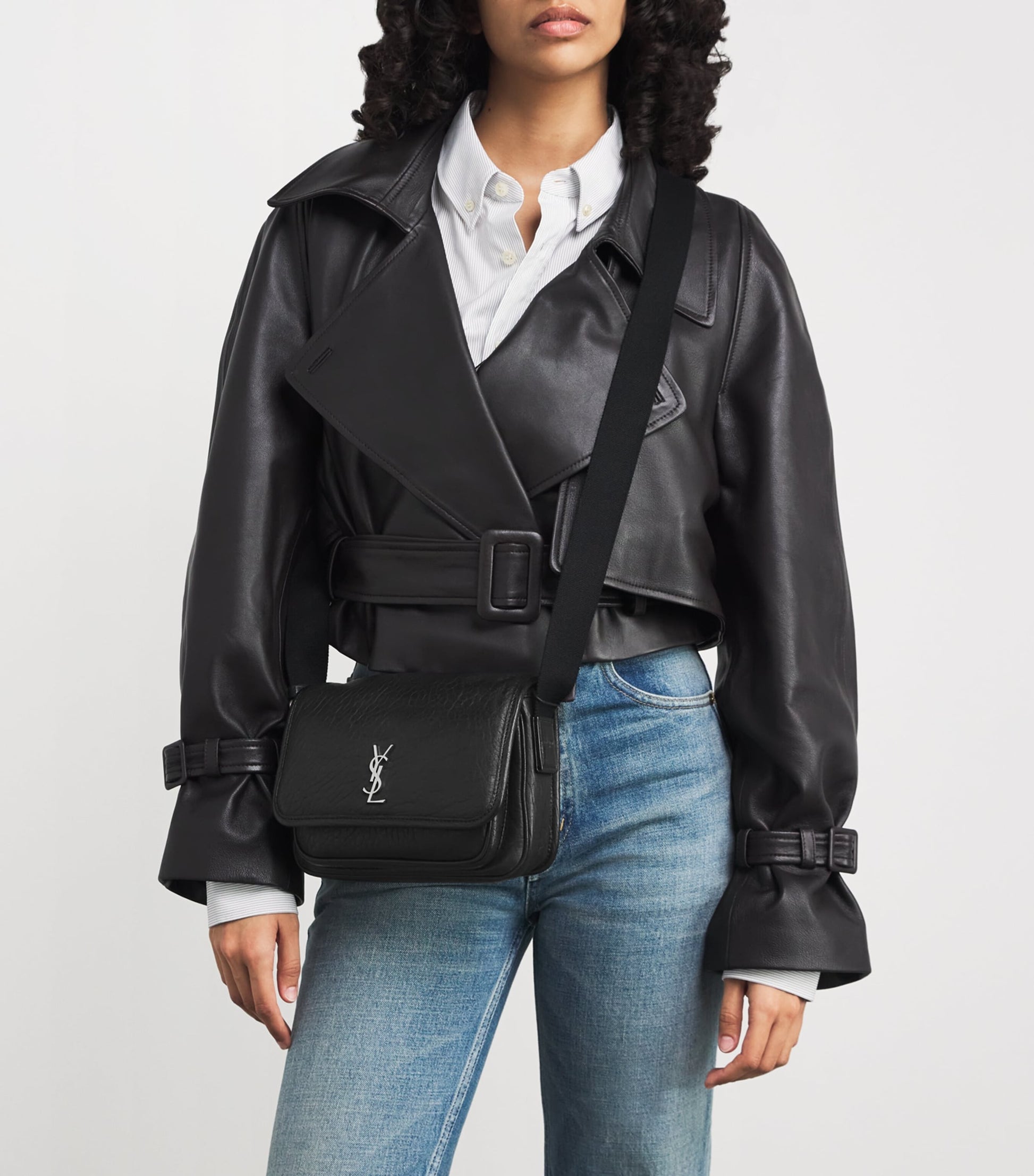 Saint Laurent Black Small Leather Niki Cross-Body Bag