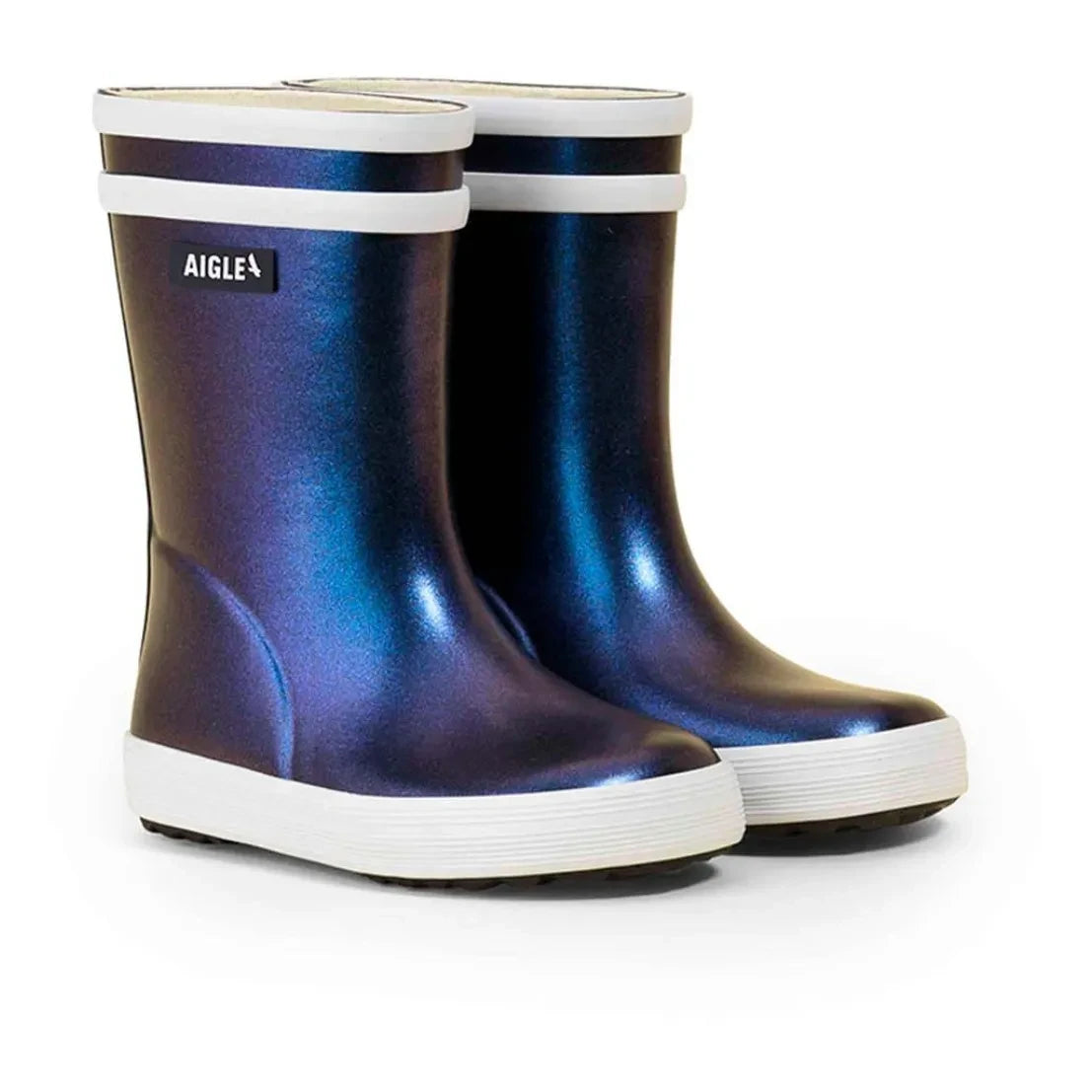 Aigle - Flac Iridescent Baby Rain Boots | Midnight blue
