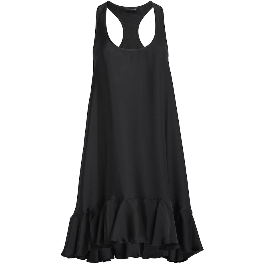 Silk-Blend Lilith Mini Dress BLACK