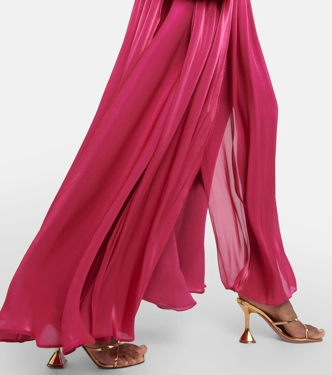 Costarellos - Mira pleated georgette gown