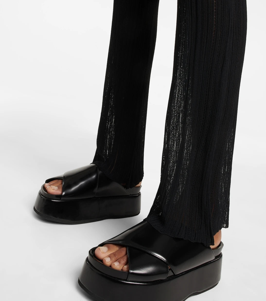 Petar Petrov - Giulio rIbbed-knit flared pants