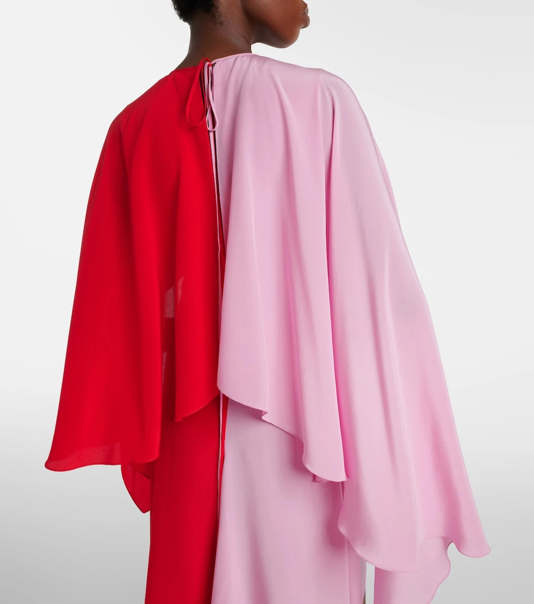 JW Anderson - Draped caped silk midi dress