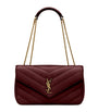 Saint Laurent Burgundy Medium Loulou Shoulder Bag