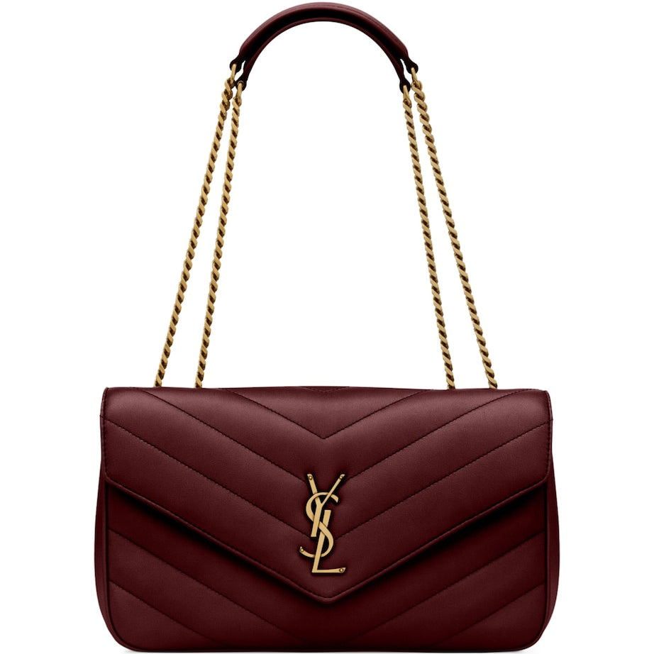 Saint Laurent Burgundy Medium Loulou Shoulder Bag