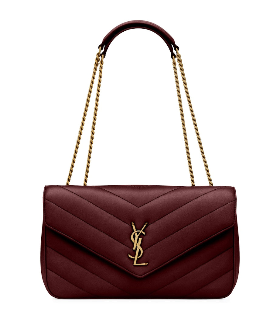 Saint Laurent Burgundy Medium Loulou Shoulder Bag