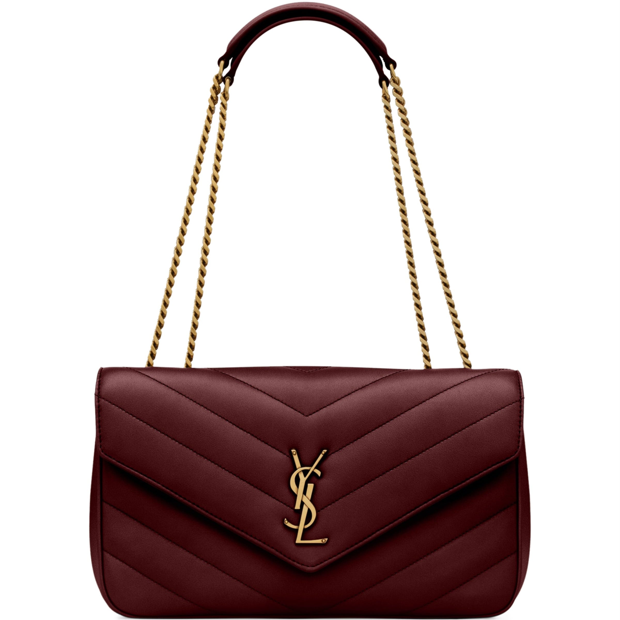 Saint Laurent Burgundy Medium Loulou Shoulder Bag