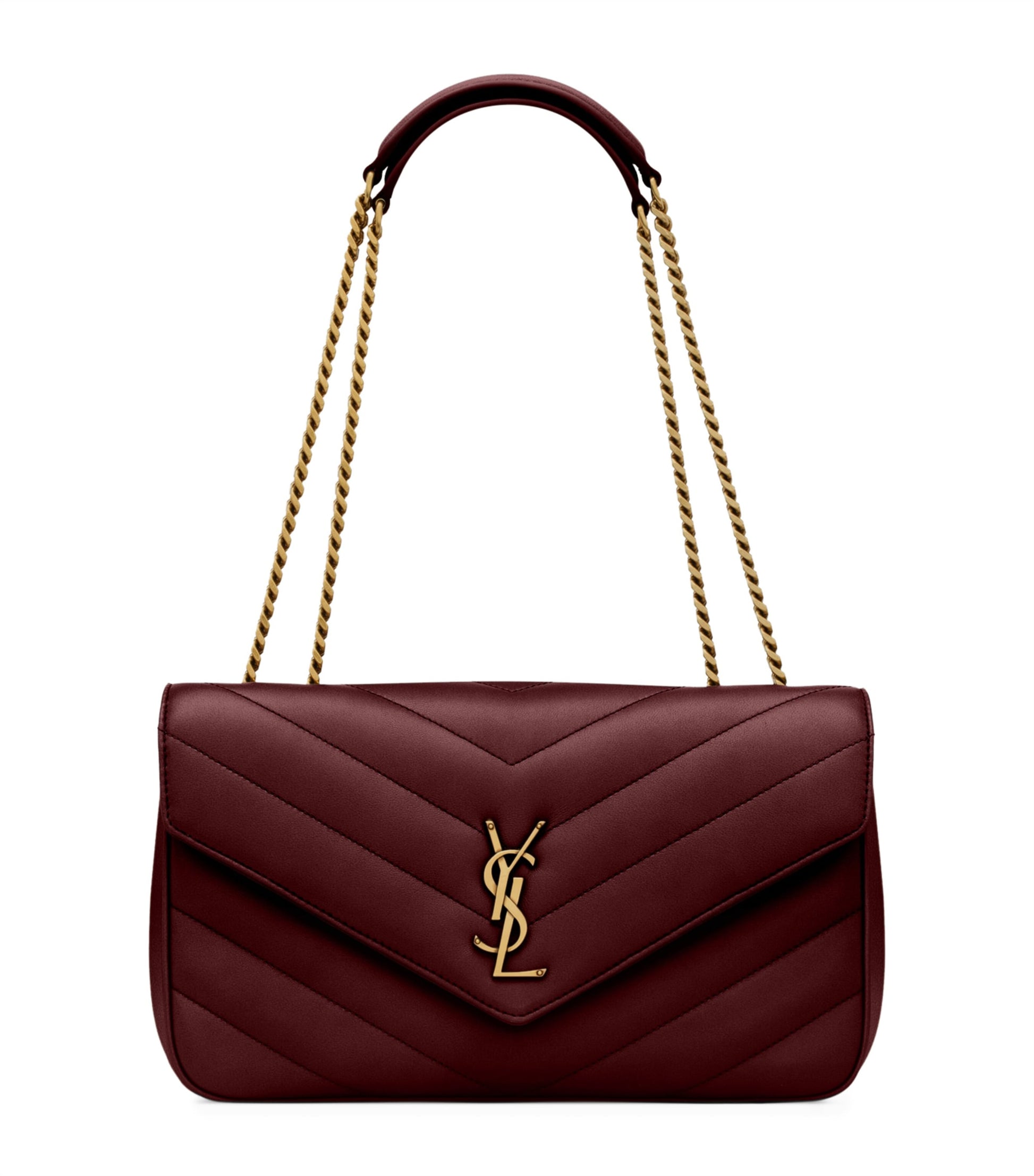 Saint Laurent Burgundy Medium Loulou Shoulder Bag