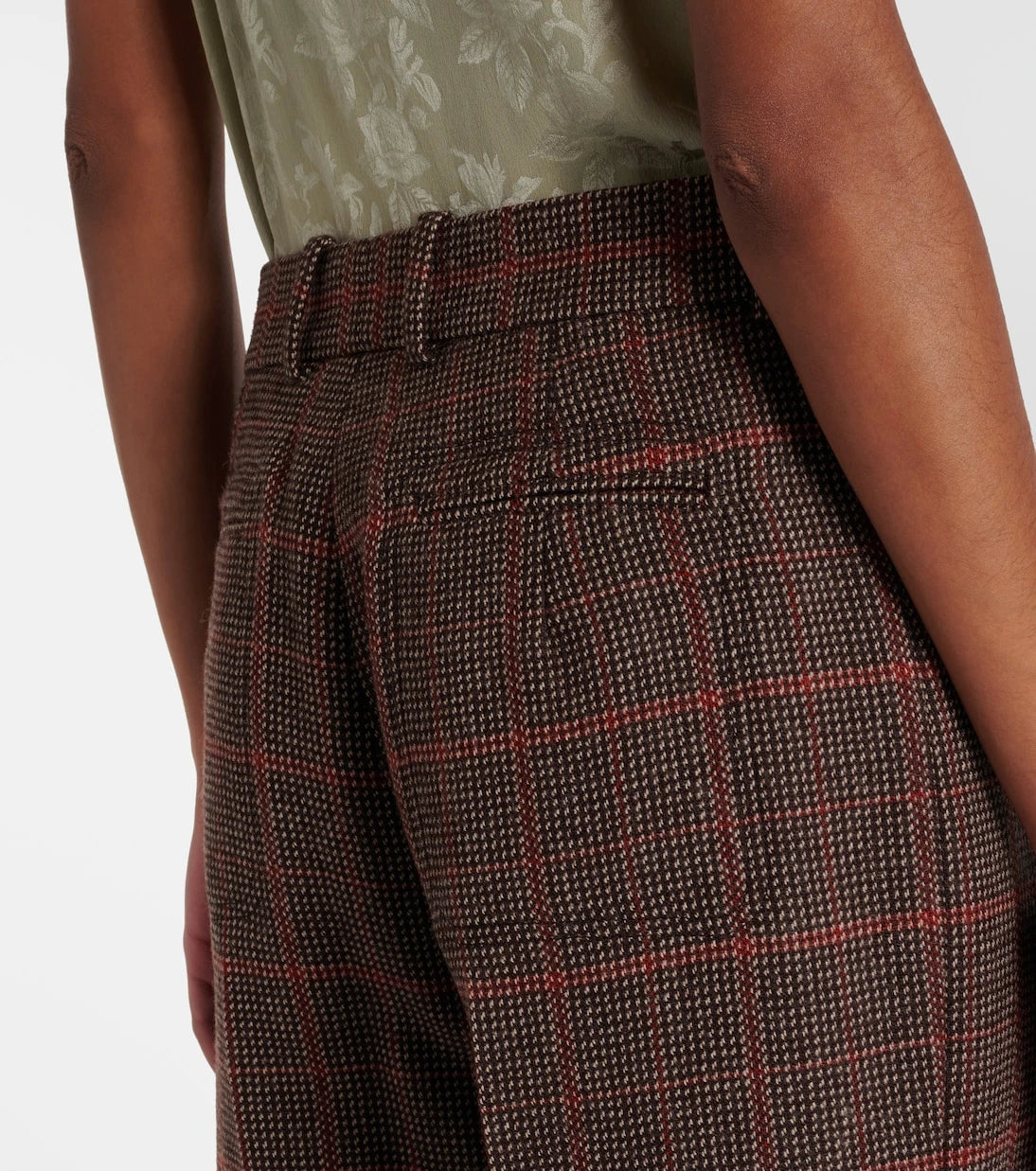 Chloé - Checked high-rise wool flared pants