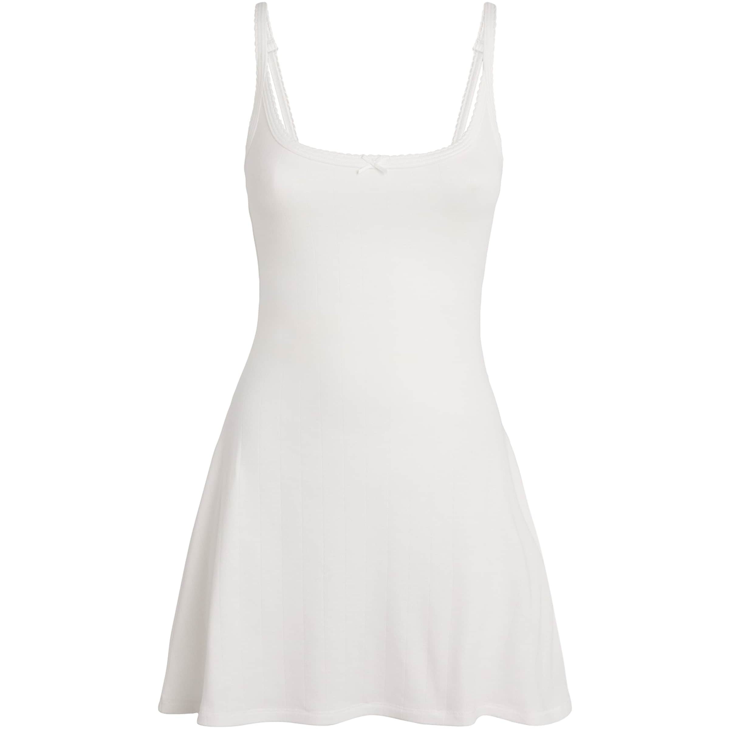 Skims White Drop Needle Mini Dress