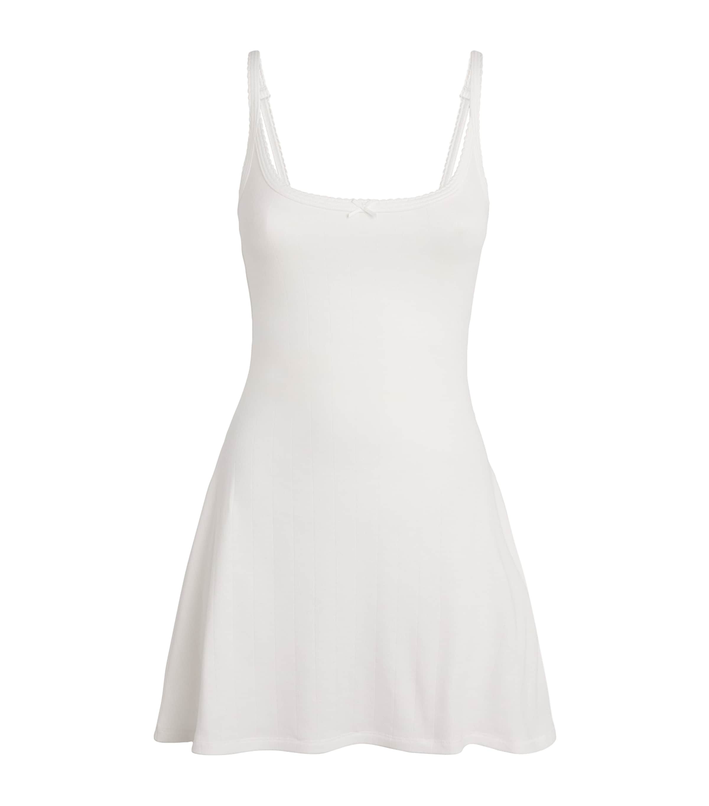 Skims White Drop Needle Mini Dress
