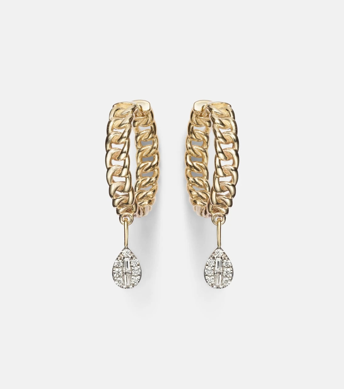 Stone and Strand - أقراط ذهب عيار 10 قيراط مرصعة بالماس