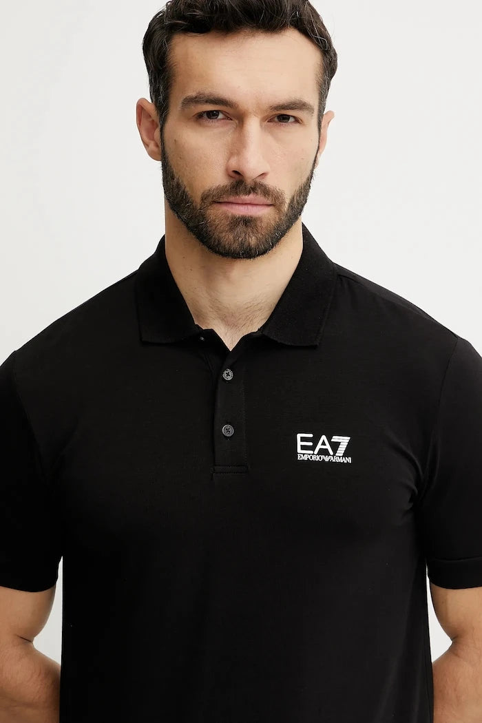 EA7 Emporio Armani erkek pamuklu elastan yakalı tişört