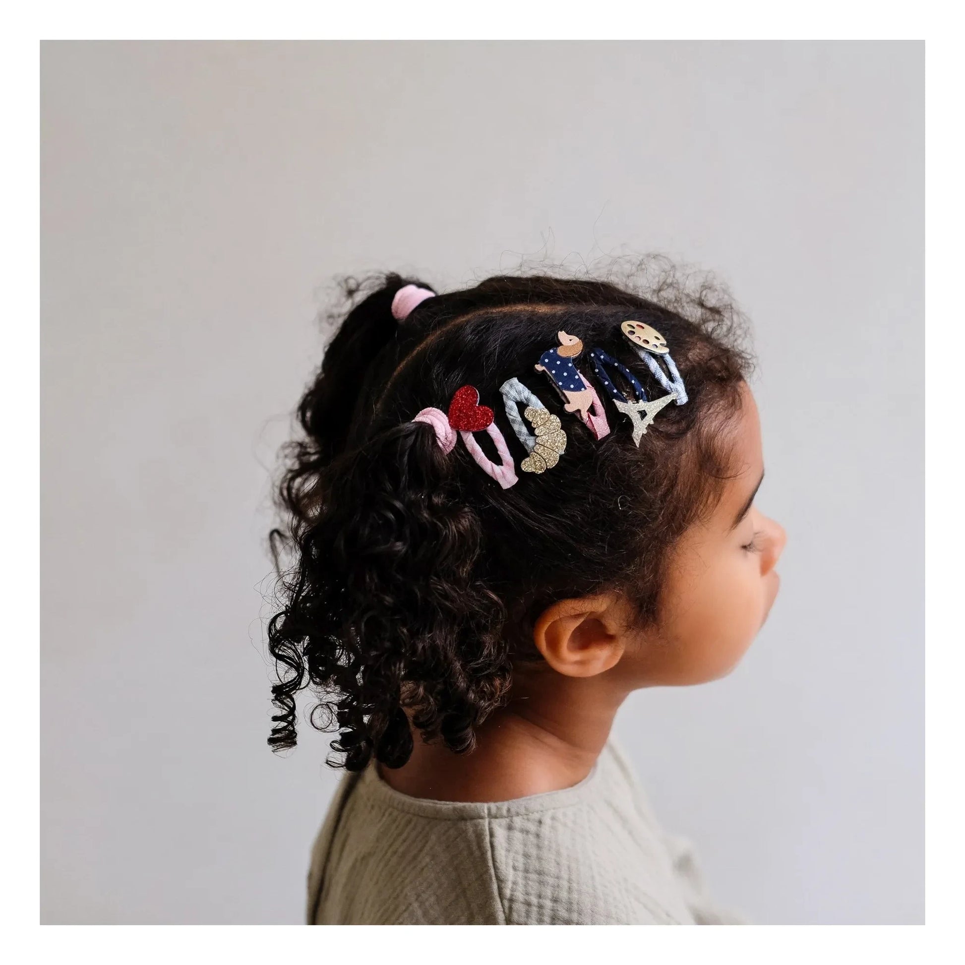 Mimi & Lula - Set of 5 Paris Mini Barrettes | Navy blue