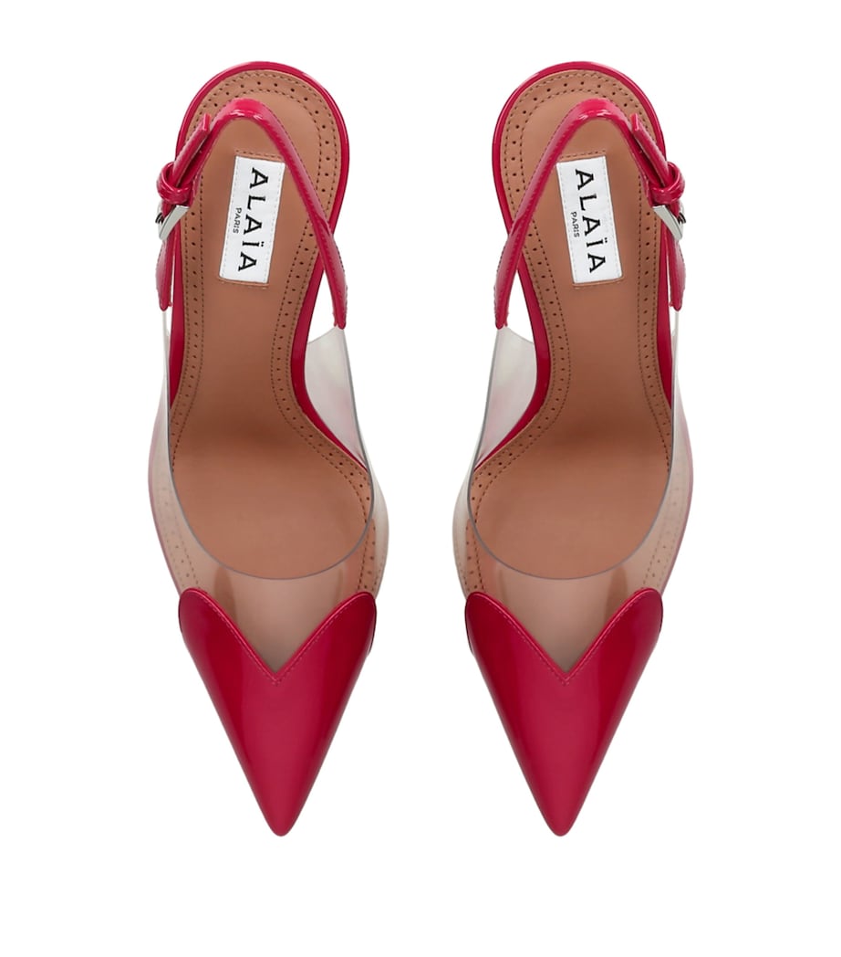 Alaïa Patent Coeur Slingback Pumps 90