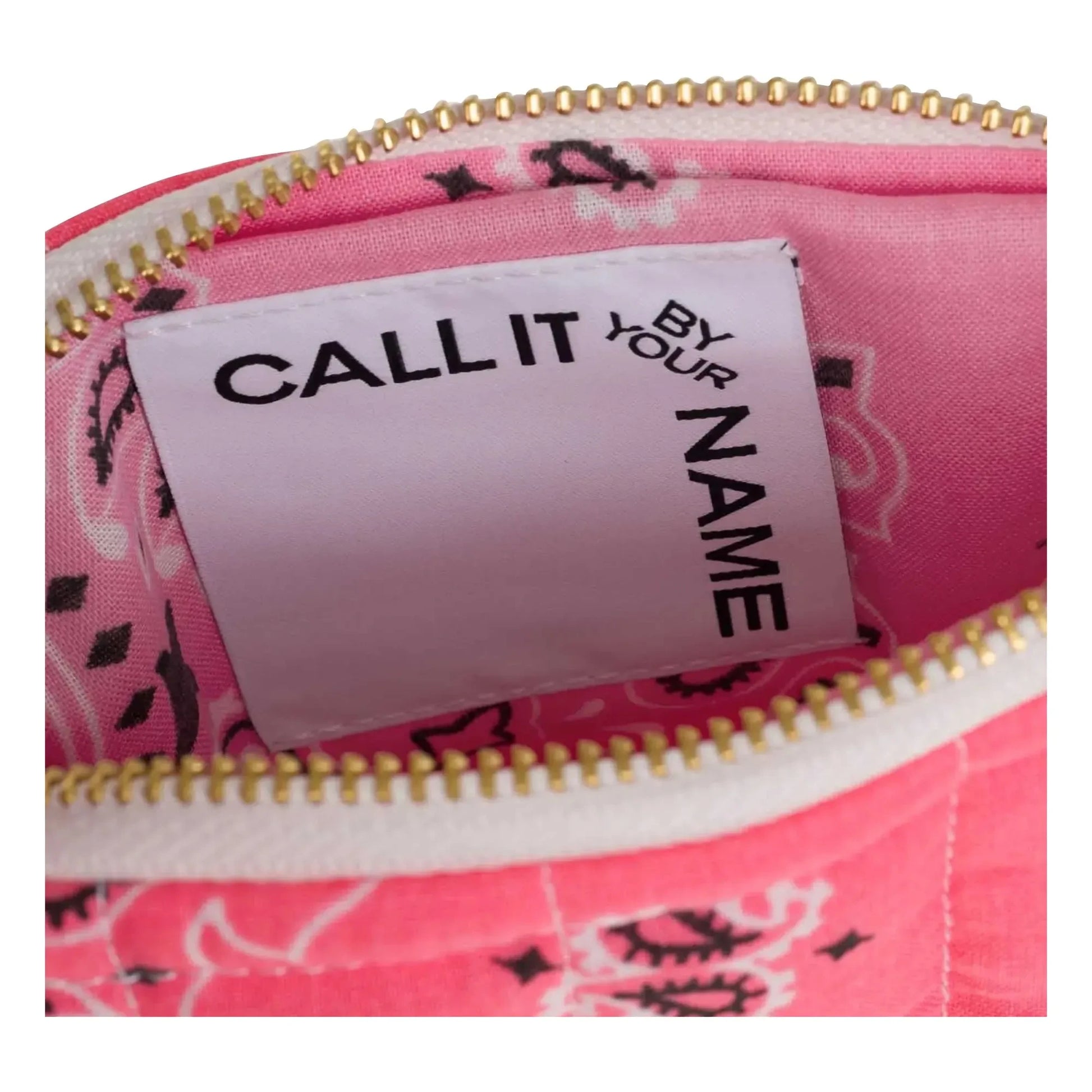 Call it by your name - Happy Face Quilted Zipped Mini Pouch | Pink