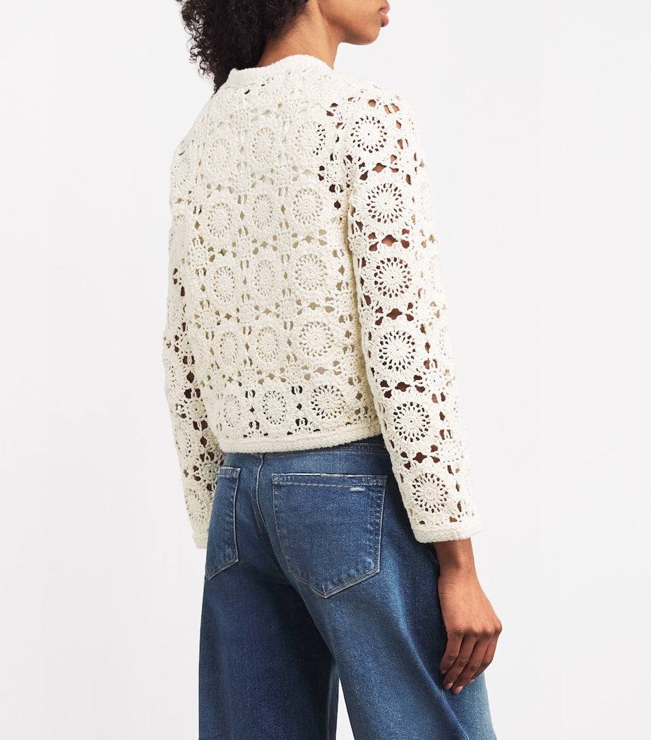 White Crocheted Cardigan