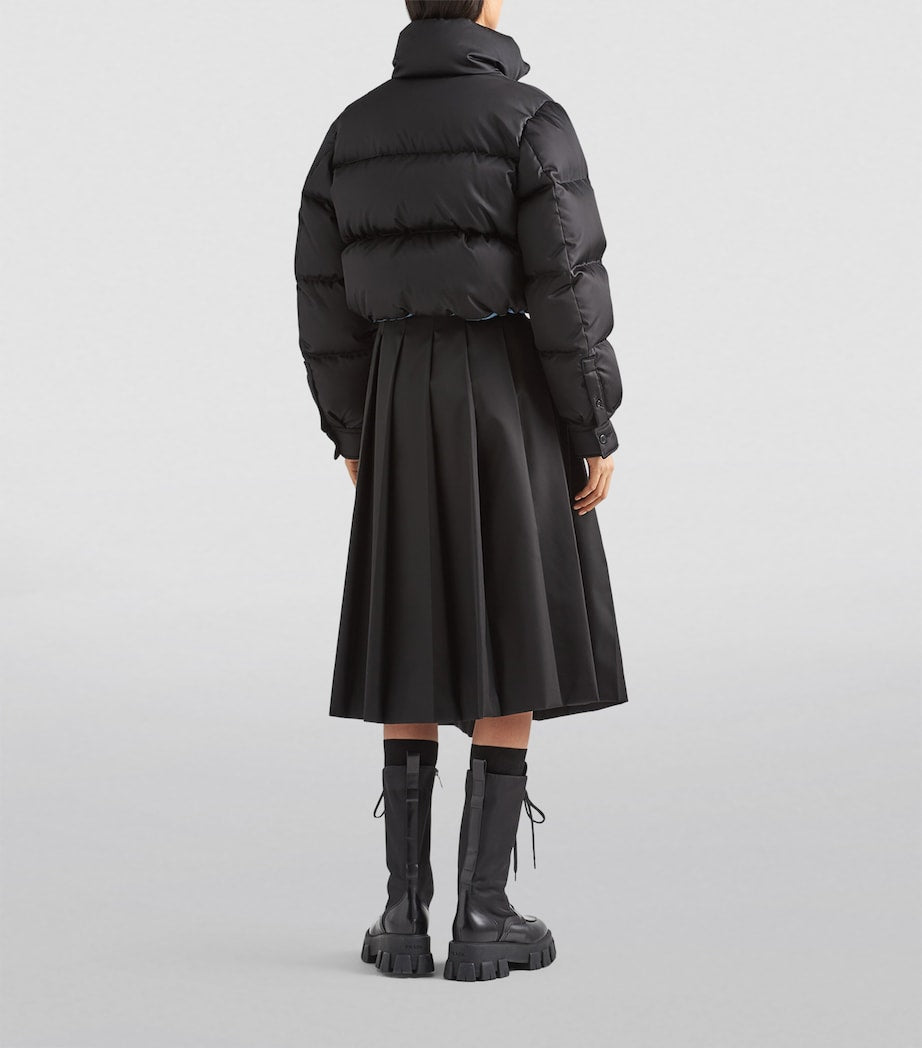 Black Crop Re-Nylon Puffer Jacket