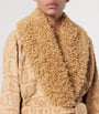Faux Fur-Trim Monogram Robe