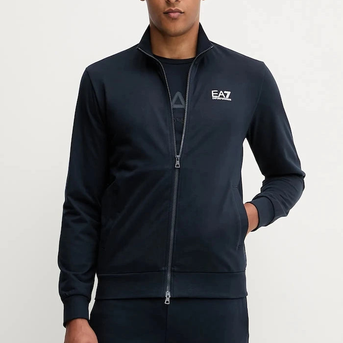 EA7 Emporio Armani erkek fermuarlı pamuklu sweatshirt