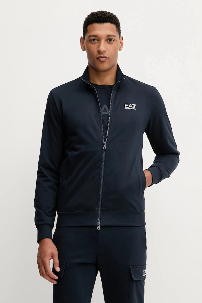 EA7 Emporio Armani erkek fermuarlı pamuklu sweatshirt