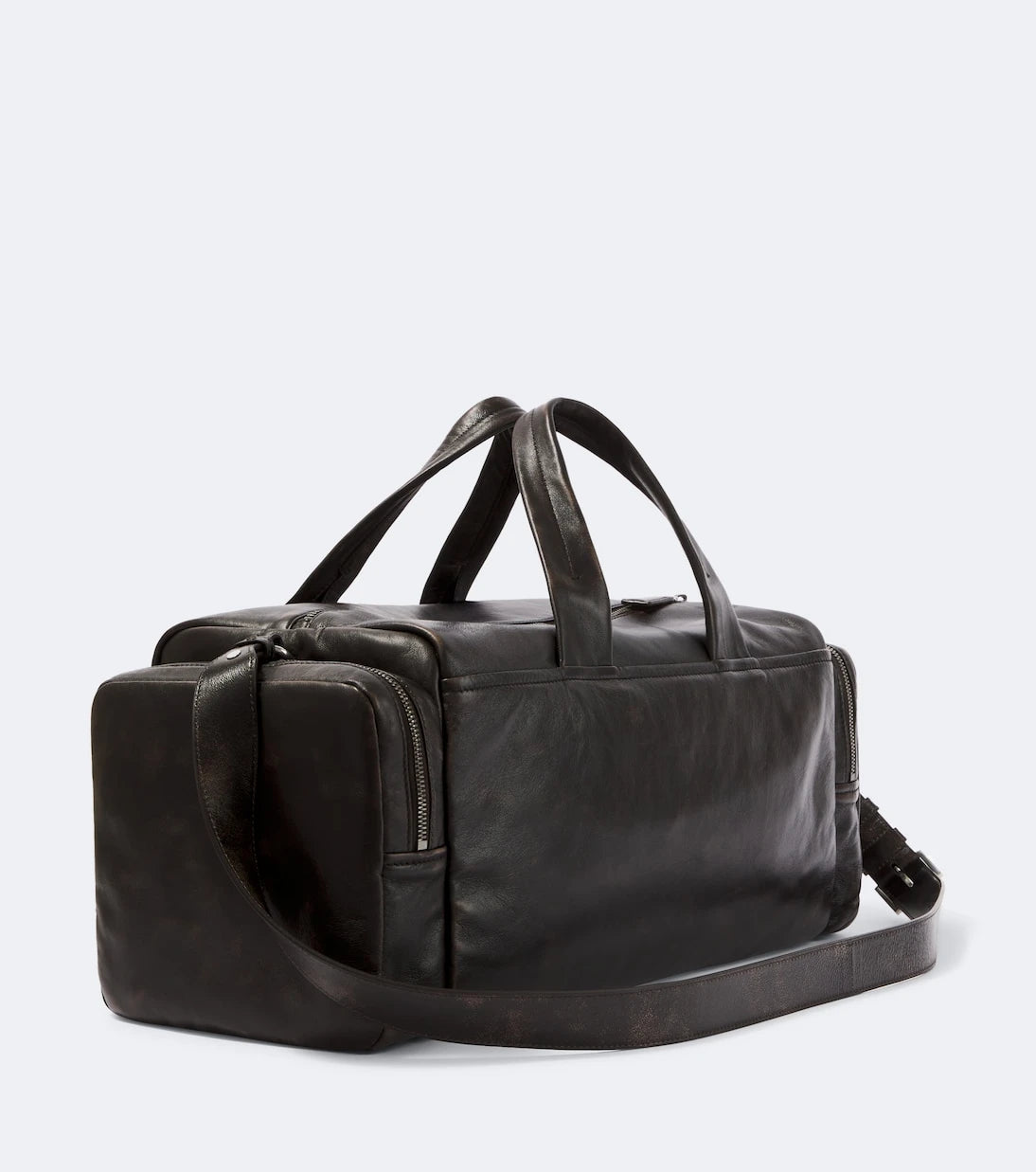 Prada - Distressed leather duffel bag