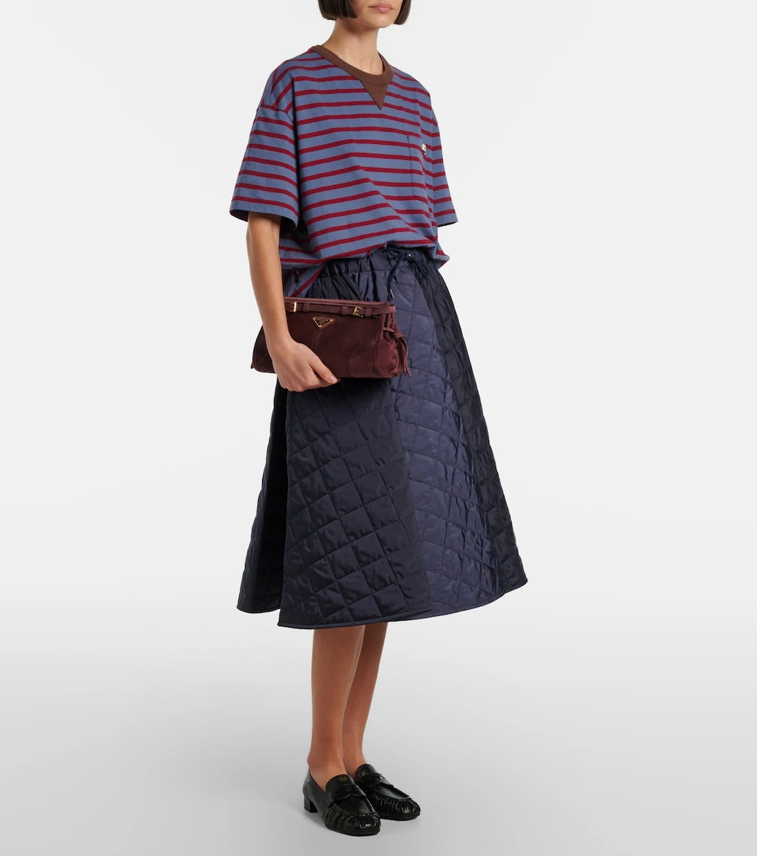 Prada - حقيبة كتف Prada Bonnie Small من الشمواه
