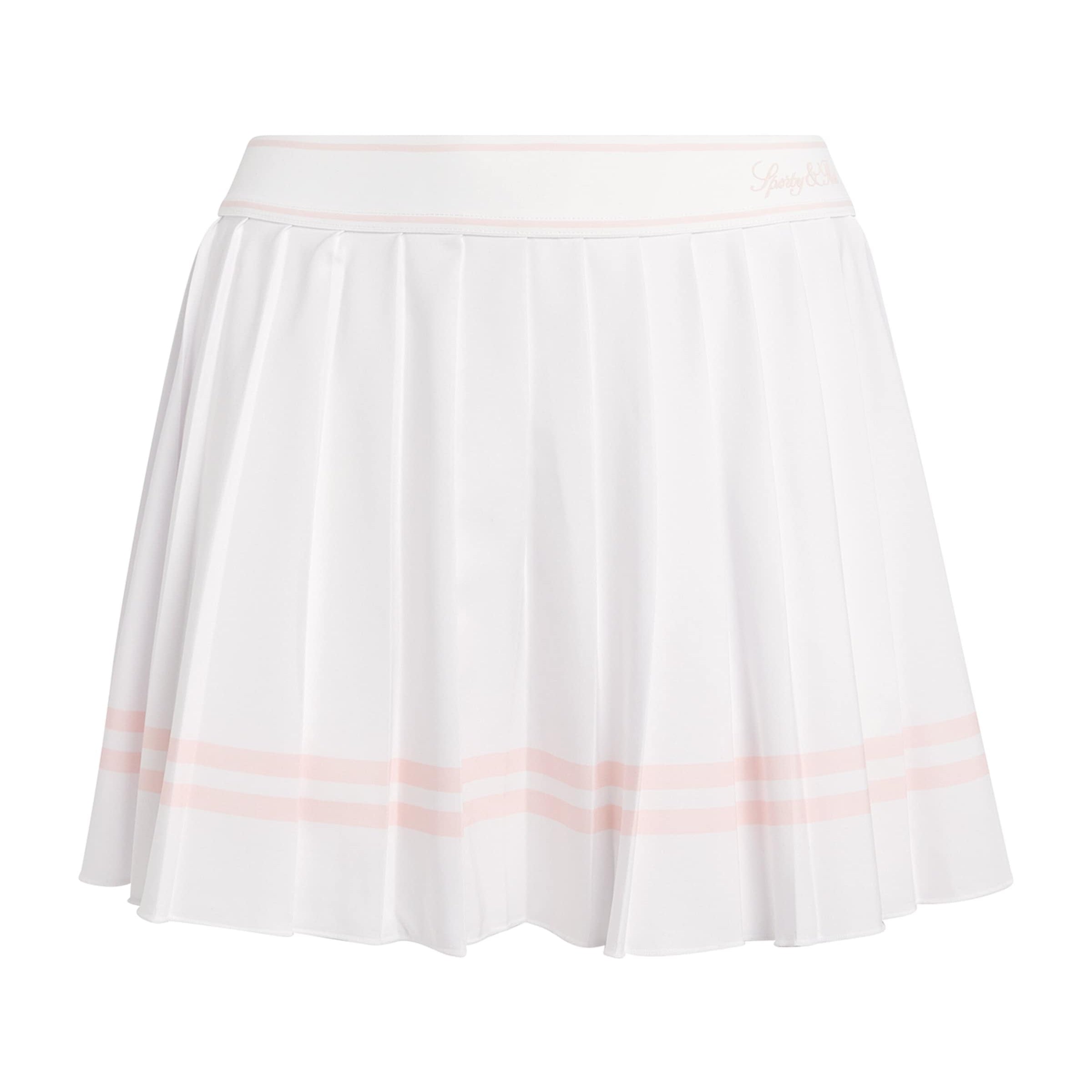 Embroidered Vendome Script Pleated Mini Skort WHITE