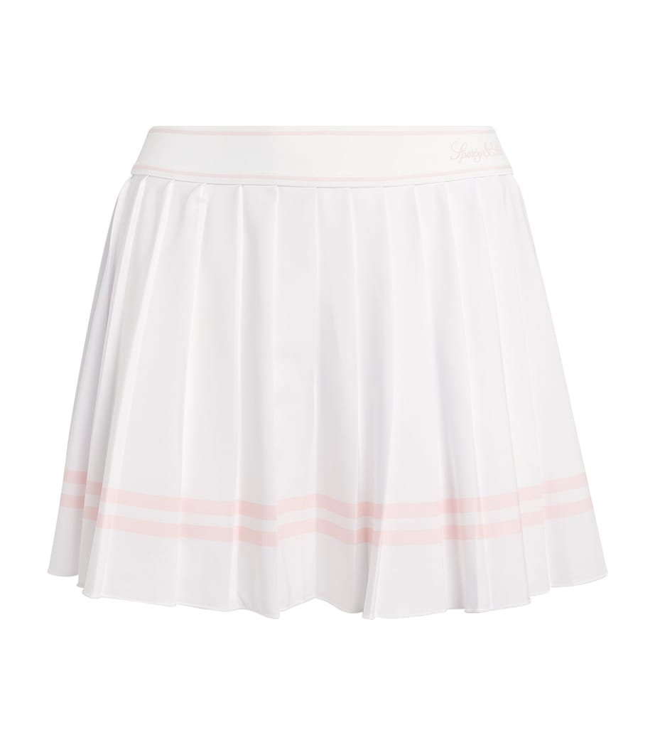 Embroidered Vendome Script Pleated Mini Skort WHITE