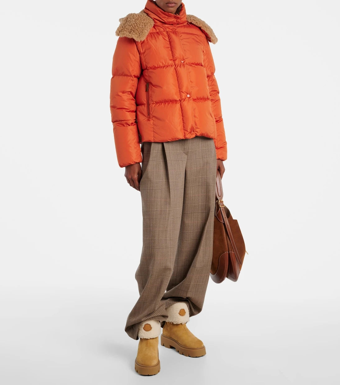 Moncler - Aurea shearling-lined suede ankle boots