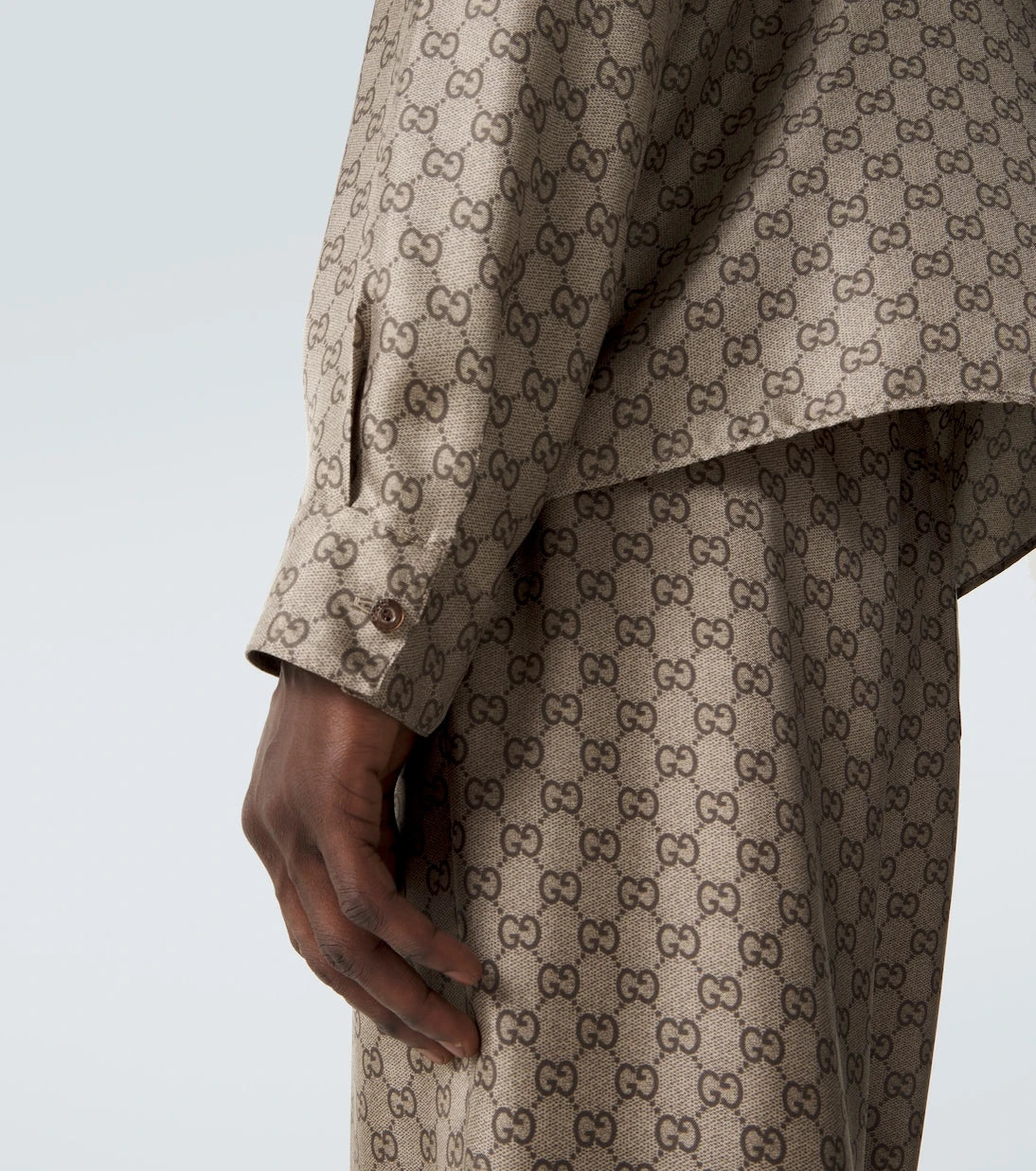 Gucci - GG printed silk twill shirt