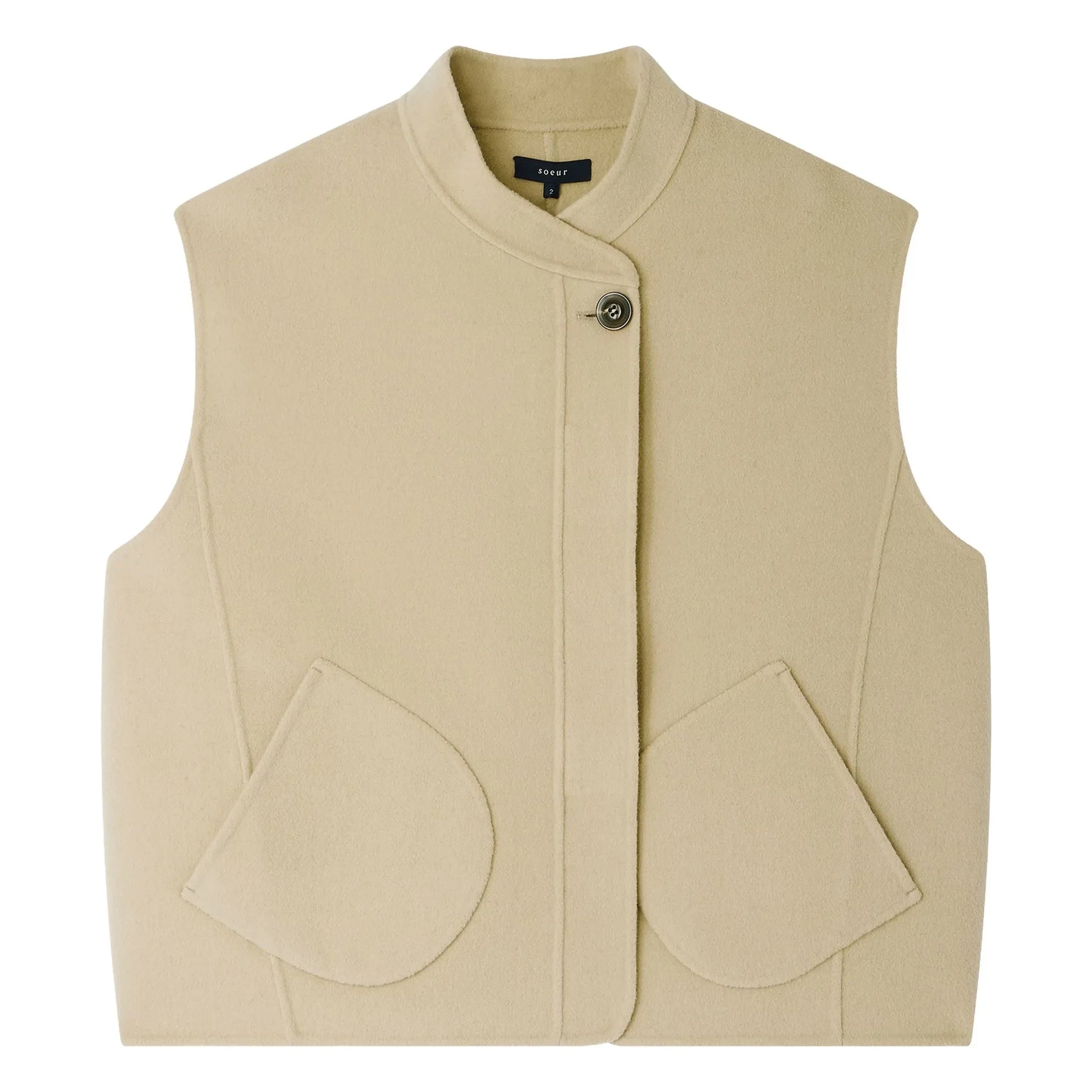 Soeur - Adeline Wool Sleeveless Jacket | Chalk
