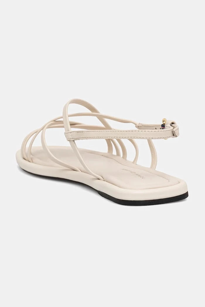 Tommy Hilfiger Kadın Deri Sandalet FLAT STRAPPY SANDAL LTH