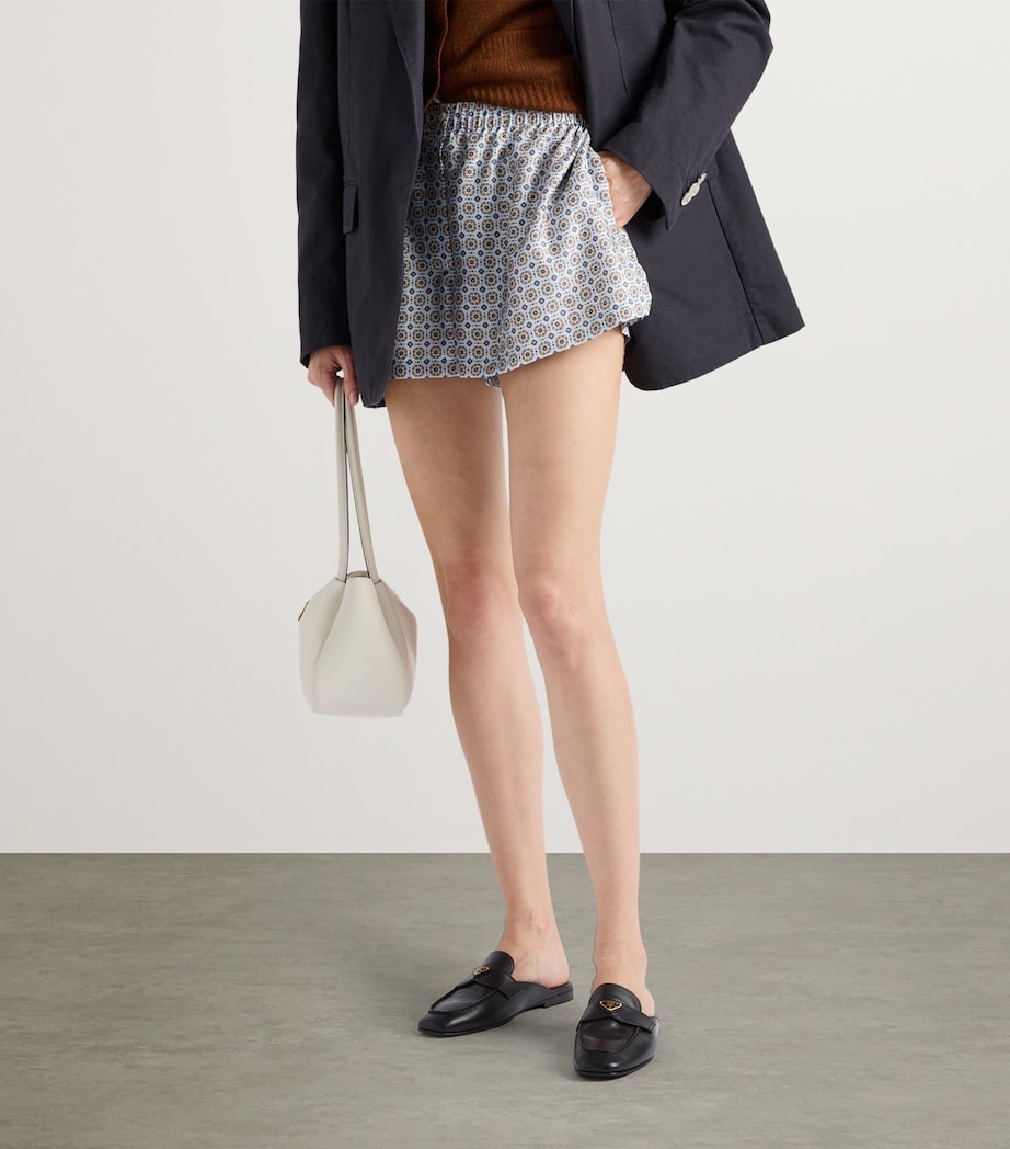 Black Leather Triangle Slippers