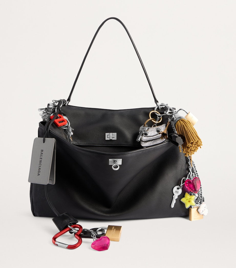 Balenciaga Black Leather Rodeo Shoulder Bag