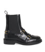 Black Leather Buckled Chelsea Boots