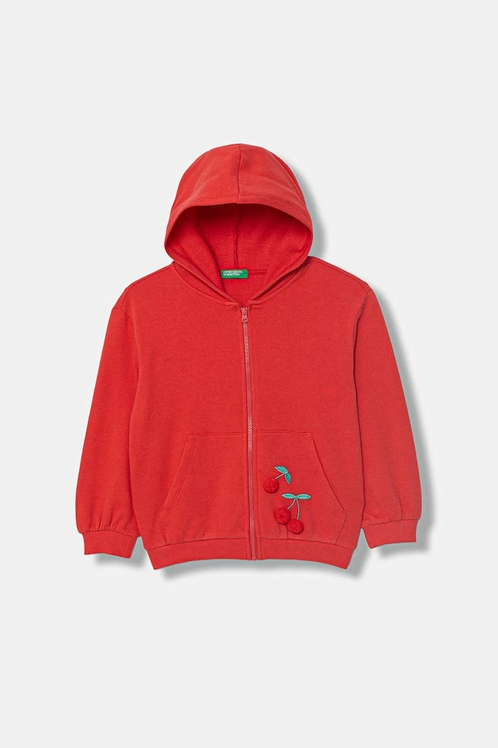 United Colors of Benetton çocuklar için pamuklu kapüşonlu sweatshirt