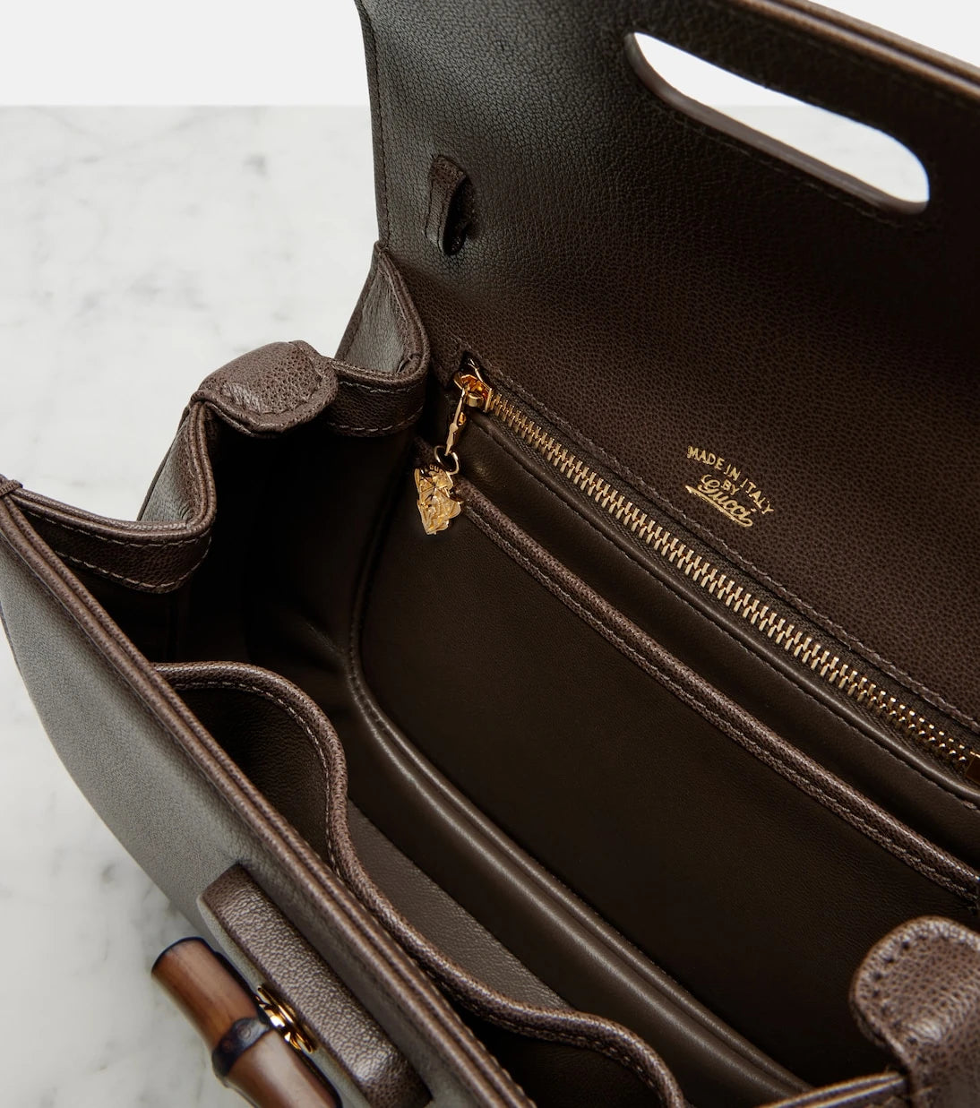 Gucci - Gucci Bamboo 1947 Small leather top-handle bag