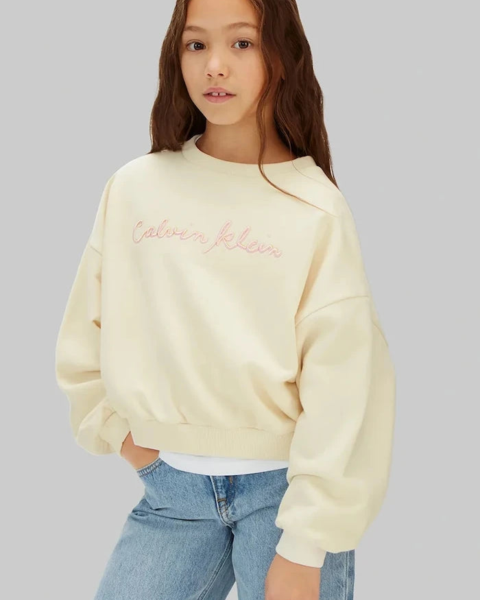 Çocuklar için pamuklu Calvin Klein Jeans sweatshirt