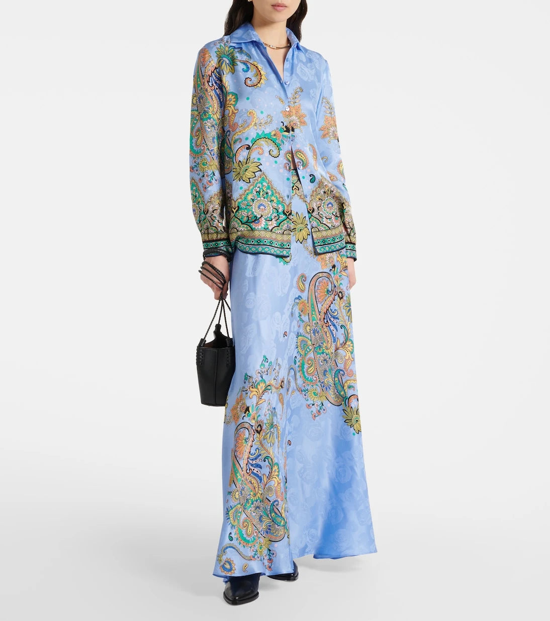 Etro - Floral silk crêpe de chine maxi skirt
